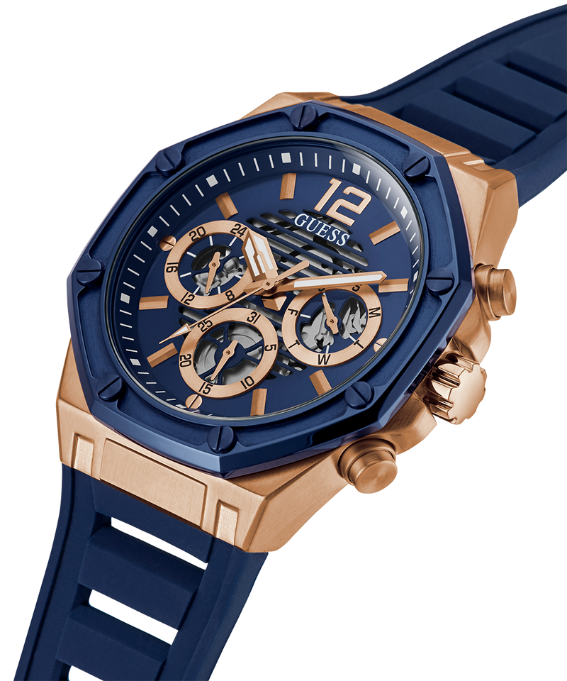 Guess Momentum Chronograph Blue Dial Blue Rubber Strap Watch for Men - GW0263G2 Buy Now By Guess