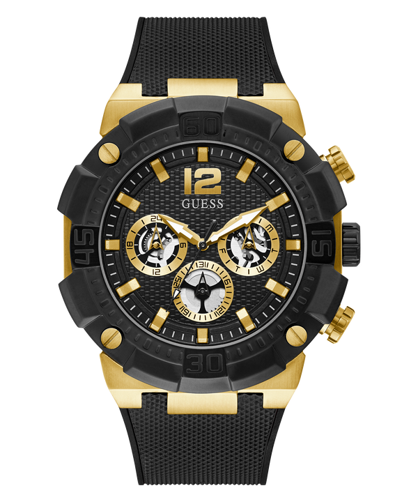 Guess Navigator Chronograph Black Dial Black Rubber Strap Watch for Men - GW0264G3 Buy Now By Guess