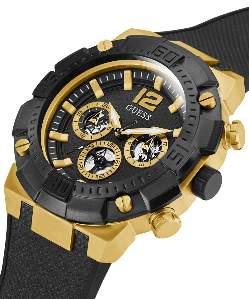 Guess Navigator Chronograph Black Dial Black Rubber Strap Watch for Men - GW0264G3 Buy Now By Guess