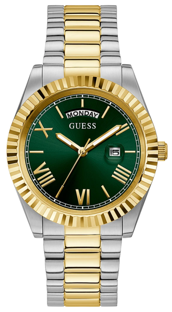 Guess Connoisseur Green Dial Two Tone Steel Strap Watch for Men - GW0265G8 Buy Now By Guess