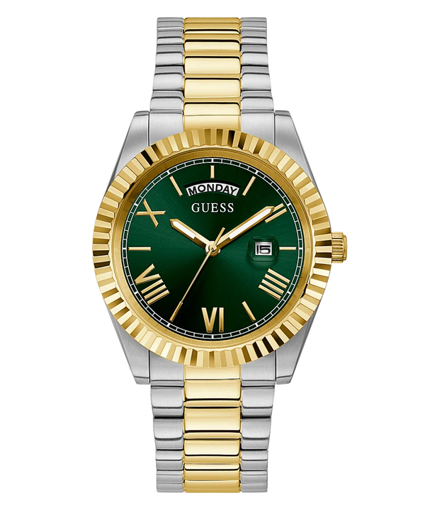Guess Connoisseur Green Dial Two Tone Steel Strap Watch for Men - GW0265G8 Buy Now By Guess