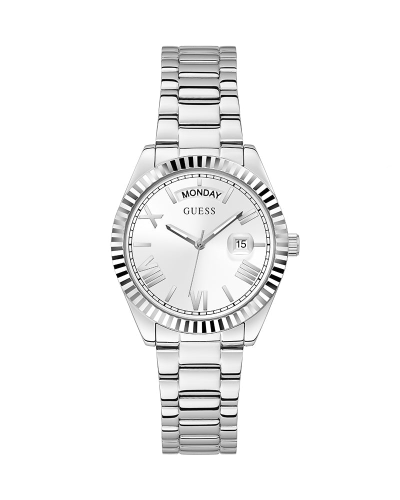 Guess Luna Silver Dial Silver Steel Strap Watch for Women - GW0308L1 Buy Now By Guess