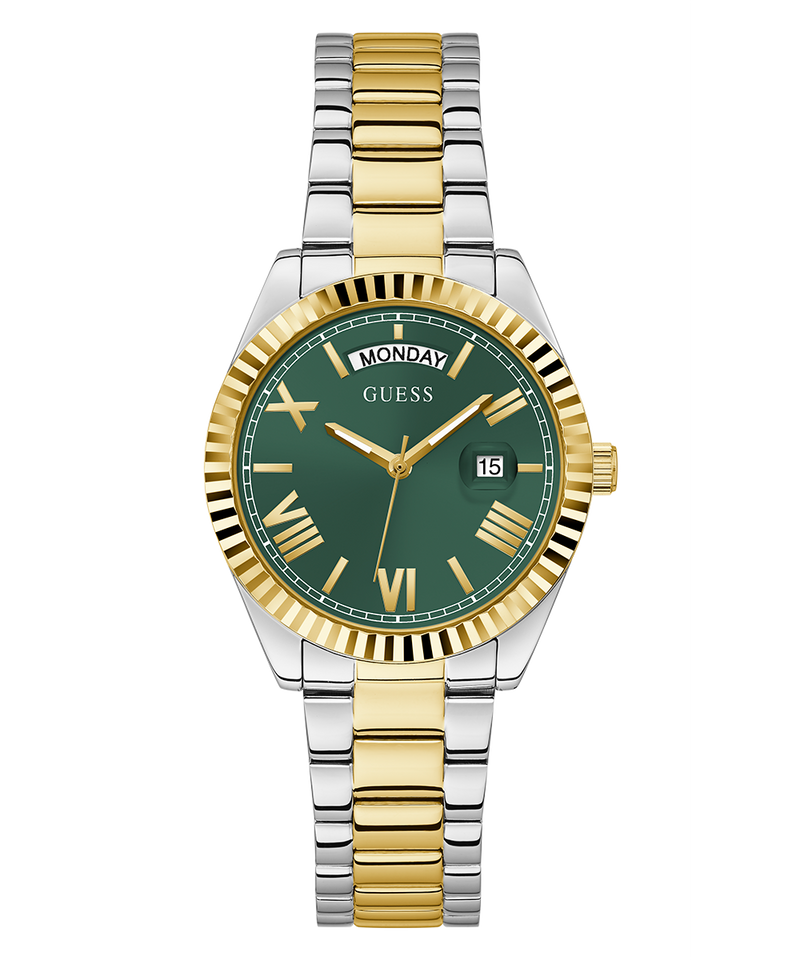 Guess Luna Quartz Green Dial Two Tone Steel Strap Watch For Women - GW0308L5 Buy Now By Guess