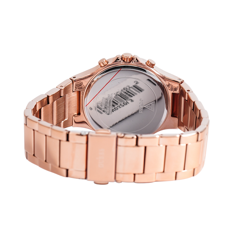 Guess Moonlight Multi Function Diamonds White Dial Rose Gold Steel Strap Watch for Women - GW0320L3 Buy Now By Guess