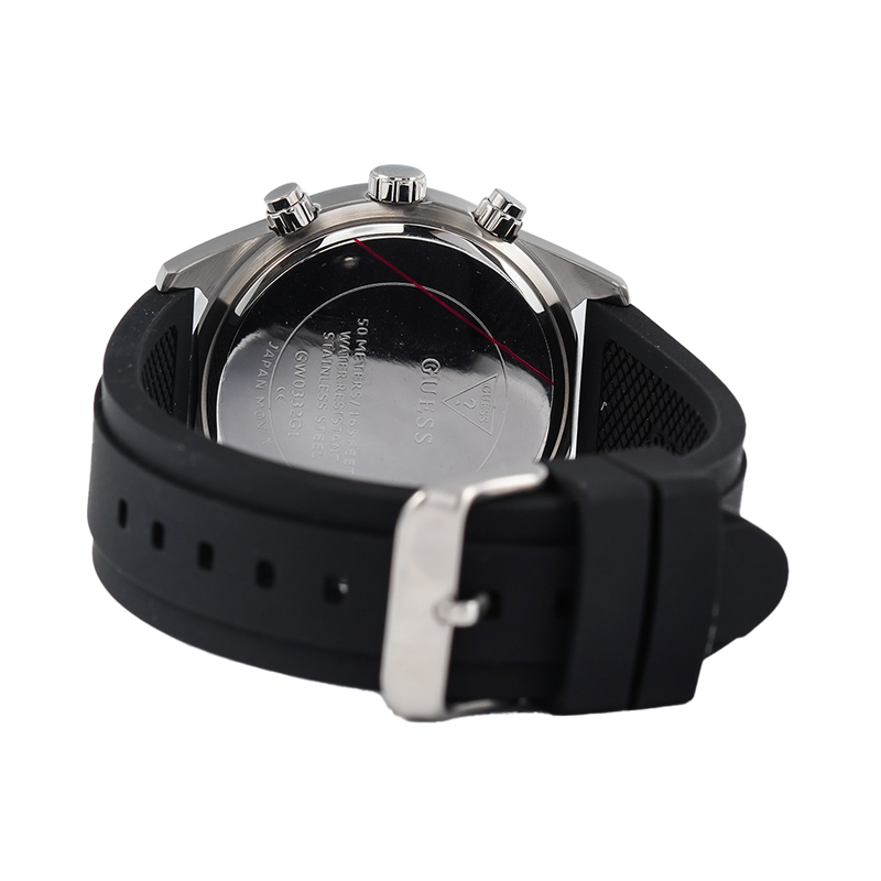 Guess Altitude Chronograph Black Dial Black Rubber Strap Watch for Men - GW0332G1 Buy Now By Guess