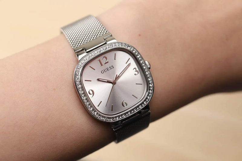 Guess Tapestry Diamonds Silver Dial Silver Mesh Bracelet Watch for Women - GW0354L1 Buy Now By Guess