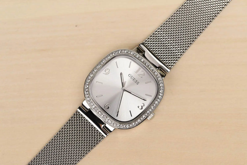 Guess Tapestry Diamonds Silver Dial Silver Mesh Bracelet Watch for Women - GW0354L1 Buy Now By Guess