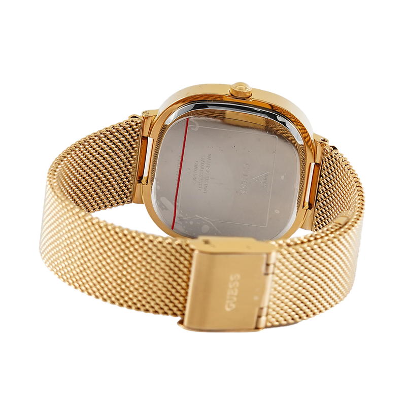 Guess Tapestry Diamonds Gold Dial Gold Mesh Bracelet Watch for Women - GW0354L2 Buy Now By Guess