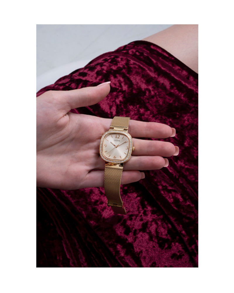 Guess Tapestry Diamonds Rose Gold Dial Rose Gold Mesh Bracelet Watch for Women - GW0354L3 Buy Now By Guess