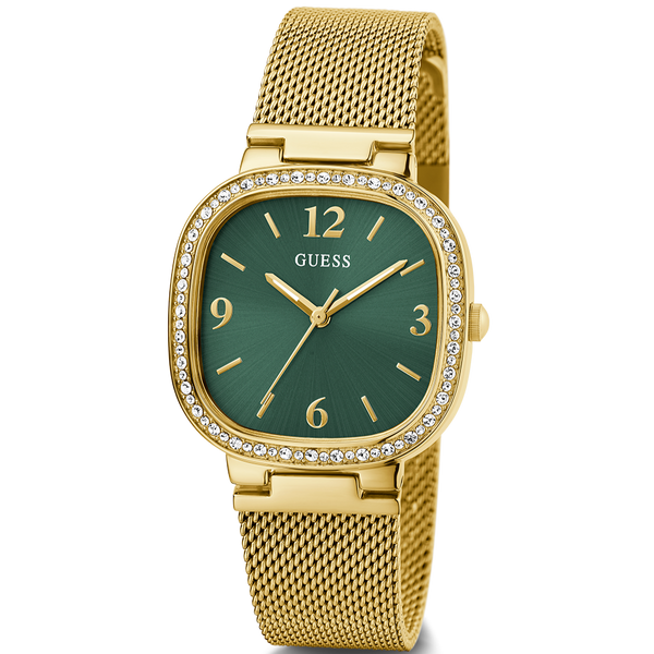 Guess Quartz Green Dial Gold Mesh Strap Watch For Women - GW0354L5 Buy Now By Guess