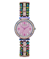 Guess Intricate Iridescent Crystals Purple Dial Purple Steel Strap Watch for Women - GW0401L4 Buy Now By Guess