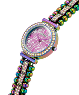 Guess Intricate Iridescent Crystals Purple Dial Purple Steel Strap Watch for Women - GW0401L4 Buy Now By Guess