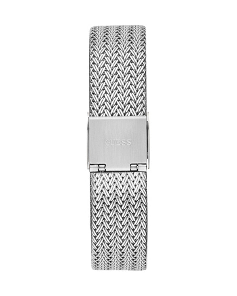Shop Guess Soiree Diamonds Silver Dial Silver Mesh Bracelet Watch for Women - GW0402L1 in USA