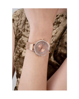 Shop Guess Soiree Diamonds Rose Gold Dial Rose Gold Mesh Bracelet Watch for Women - GW0402L3 in USA
