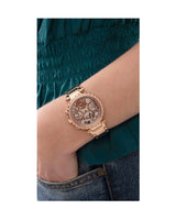 Guess Solstice Diamonds Rose Gold Dial Rose Gold Steel Strap Watch for Women - GW0403L3 Buy Now By Guess