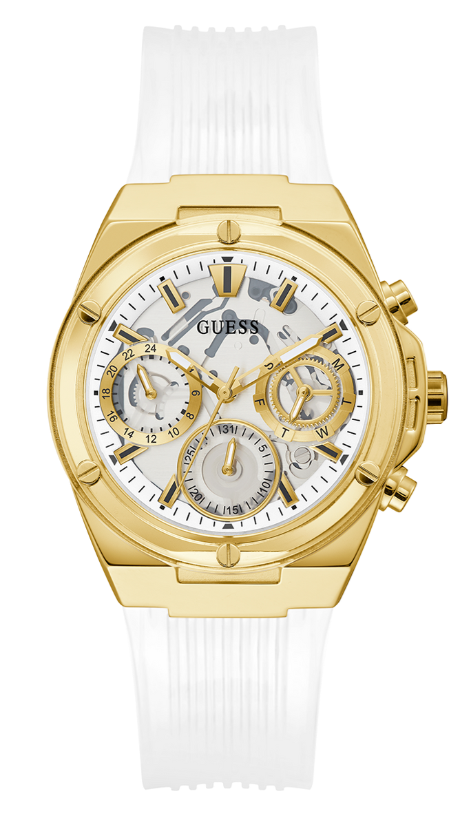Guess Athena White Dial White Rubber Strap Watch for Women - GW0409L2 Buy Now By Guess