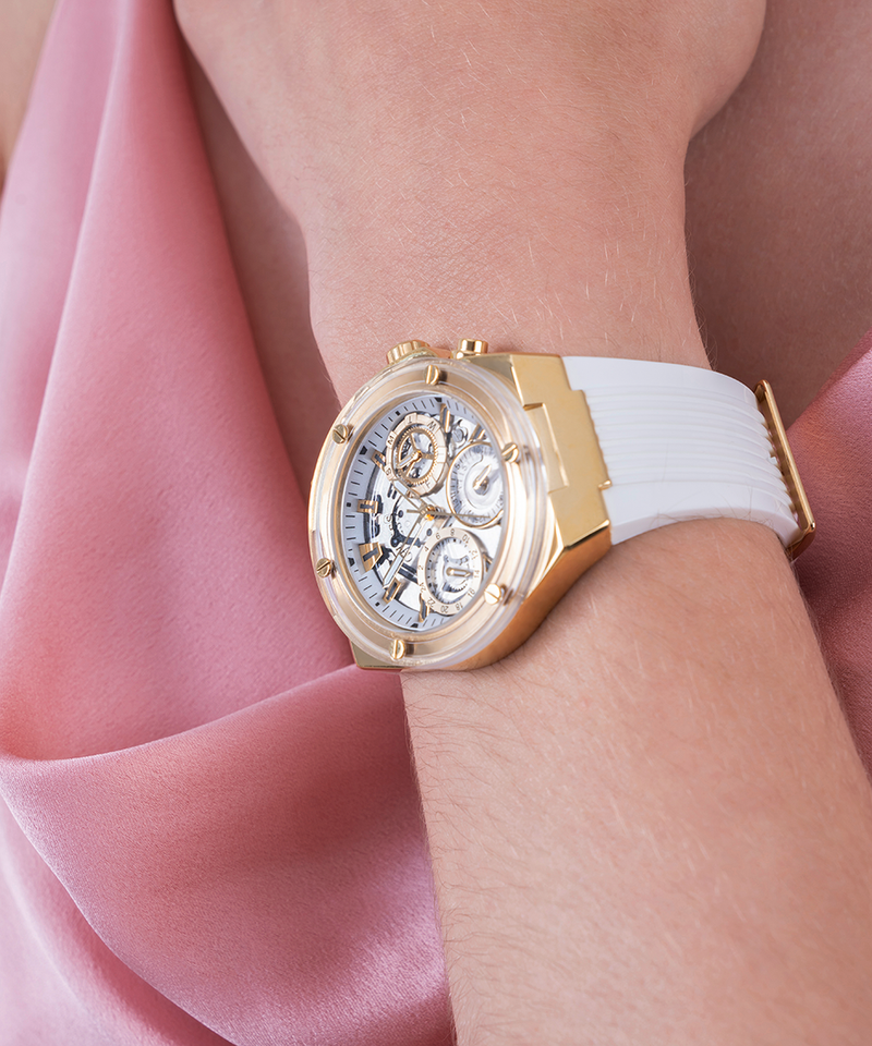 Guess Athena White Dial White Rubber Strap Watch for Women - GW0409L2 Buy Now By Guess