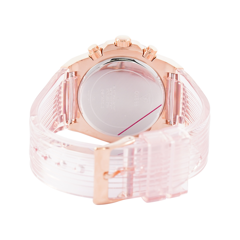 Guess Athena Rose Gold Dial Rose Gold Rubber Strap Watch for Women - GW0409L3 Buy Now By Guess