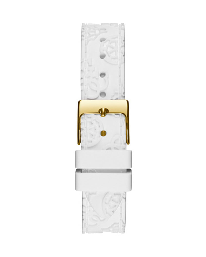 Guess Crown Jewel Multifunction Diamonds White Dial White Leather Strap Watch for Women - GW0411L1 Buy Now By Guess
