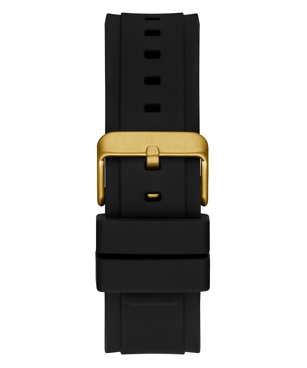 Guess Matrix Multifunction Gold Dial Black Rubber Strap Watch For Men - GW0423G2