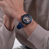 Guess Matrix Multifunction Blue Dial Blue Rubber Strap Watch for Men - GW0423G4 Buy Now By Guess