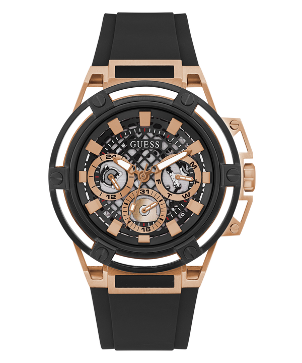 Guess Matrix Multifunction Black Dial Black Rubber Strap Watch For Men - GW0423G5 Buy Now By Guess