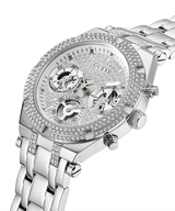 Guess Heiress Multifunction Diamonds Silver Dial Silver Steel Strap Watch for Women - GW0440L1 Buy Now By Guess