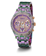 Guess Heiress Multifunction Diamonds Purple Dial Purple Steel Strap Watch for Women - GW0440L3 Buy Now By Guess