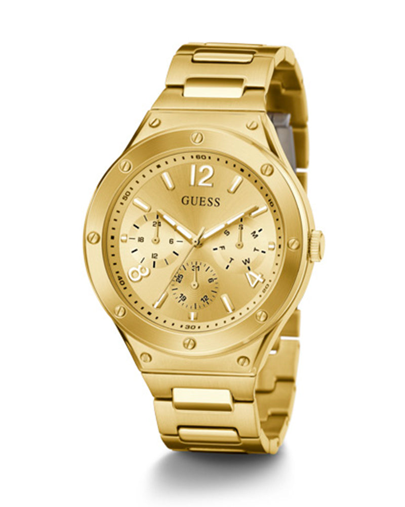 Shop Guess Scope Gold Dial Gold Steel Strap Watch for Men - GW0454G2 in USA