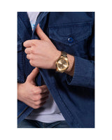 Shop Guess Scope Gold Dial Gold Steel Strap Watch for Men - GW0454G2 in USA