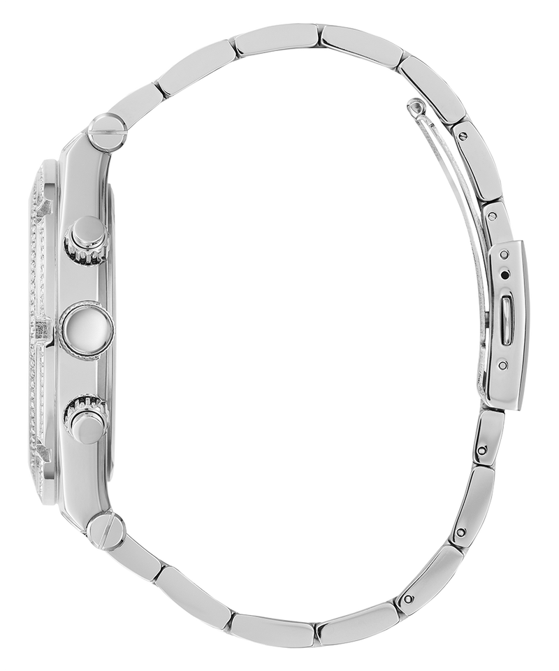 Guess Multi Function Diamonds Silver Dial Silver Steel Strap Watch For Men - GW0455G1 Buy Now By Guess