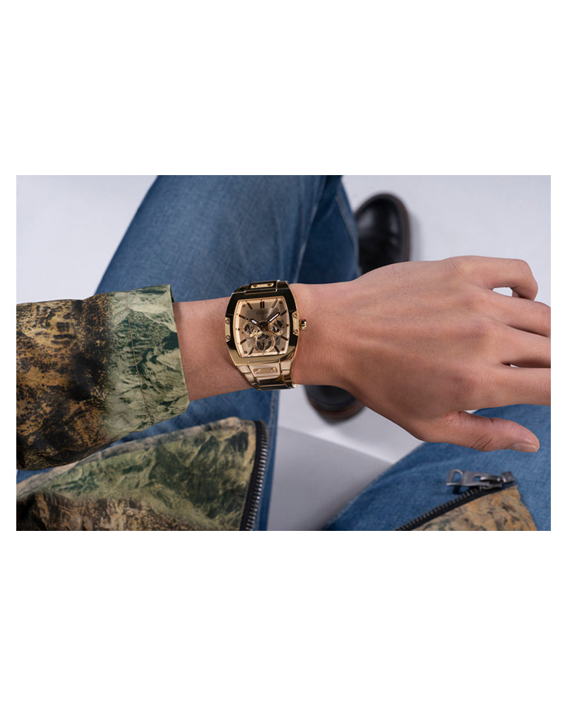 Guess Phoenix Multi Function Gold Dial Gold Steel Strap Watch for Men - GW0456G2 Buy Now By Guess