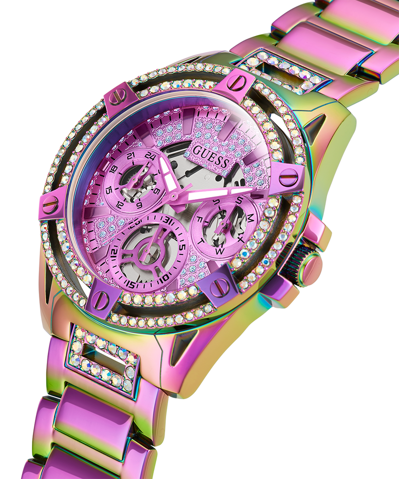 Shop Guess Queen Multicolor Dial Multicolor Steel Strap Watch For Women - GW0464L4 in USA