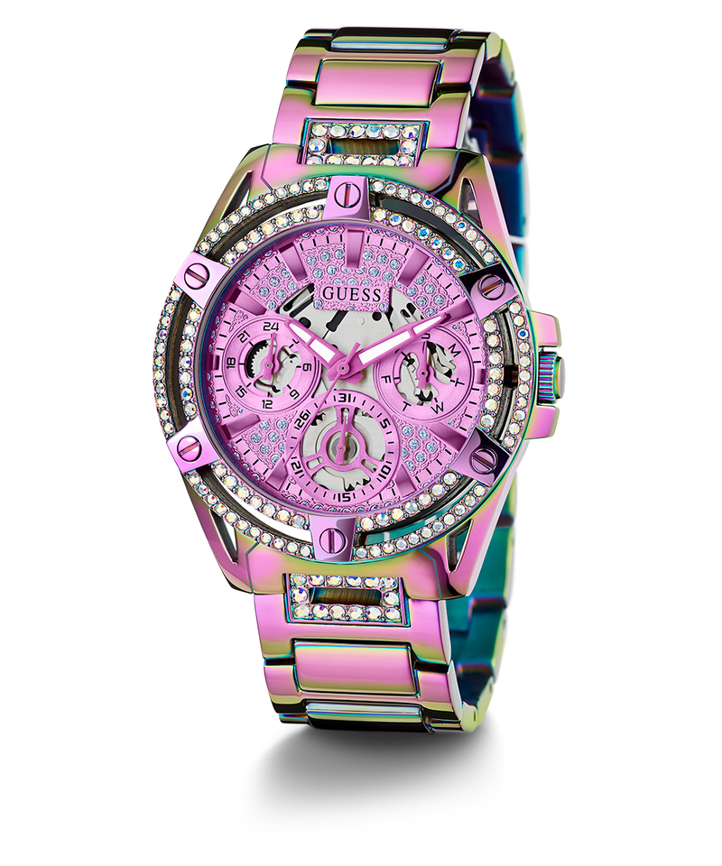 Shop Guess Queen Multicolor Dial Multicolor Steel Strap Watch For Women - GW0464L4 in USA