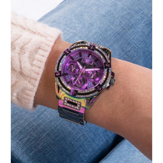 Shop Guess Queen Multicolor Dial Multicolor Steel Strap Watch For Women - GW0464L4 in USA