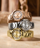 Guess Night Life Clear Silver Dial Silver Steel Strap Watch for Women - GW0470L1 Buy Now By Guess
