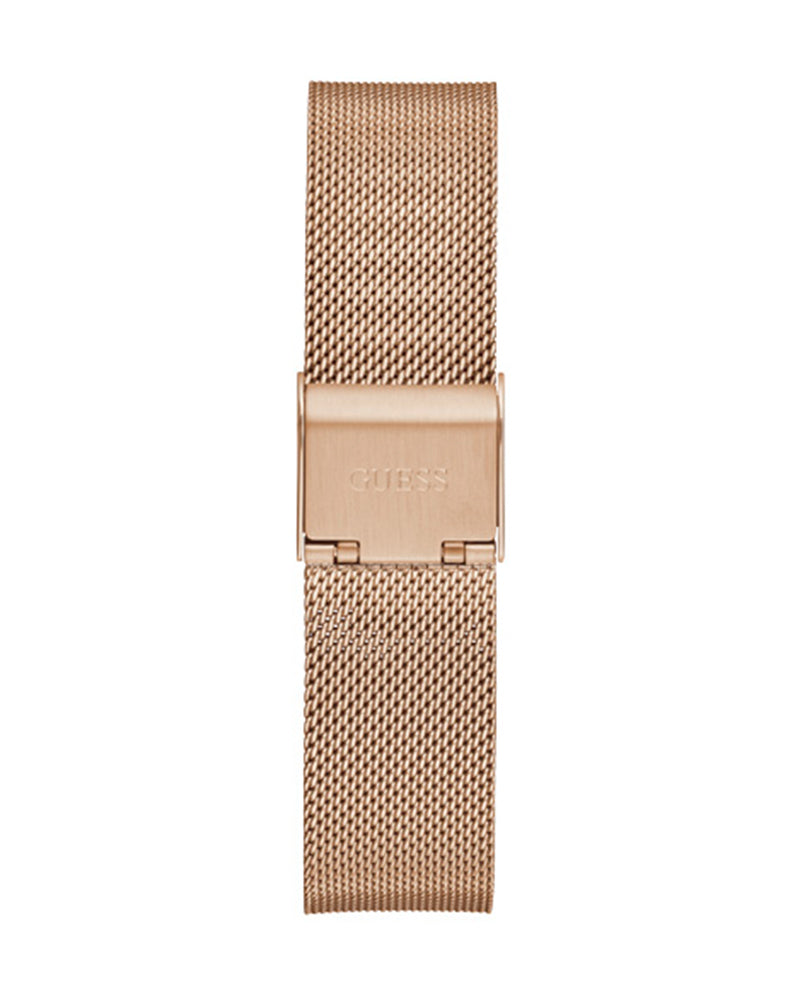 Guess Iconic Diamonds Rose Gold Dial Rose Gold Mesh Bracelet Watch For Women - GW0477L3 Buy Now By Guess