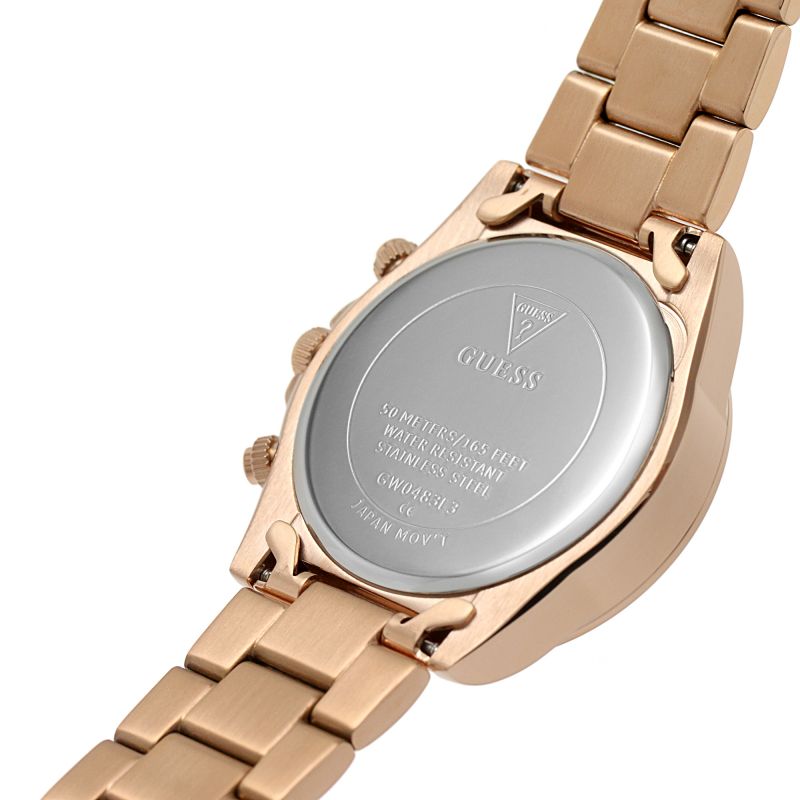 Guess Confetti Multifunction Multicolor Dial Rose Gold Steel Strap Watch For Women - GW0483L3 Buy Now By Guess