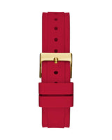 Guess Solstice Diamonds Gold Dial Red Rubber Strap Watch for Women - GW0484L1 Buy Now By Guess