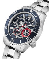 Guess Axle Multifunction Black Dial Silver Steel Strap Watch For Men - GW0488G1 Buy Now By Guess