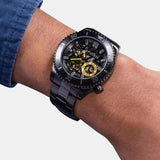 Guess Axel Multifunction Black Dial Black Steel Strap Watch For Men - GW0488G3 Buy Now By Guess