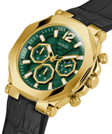 Guess Edge Chronograph Green Dial Black Leather Strap Watch For Men - GW0492G3 Buy Now By Guess