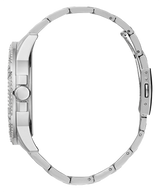 Guess King Quartz Silver Dial Silver Steel Strap Watch For Men - GW0497G1 Buy Now By Guess