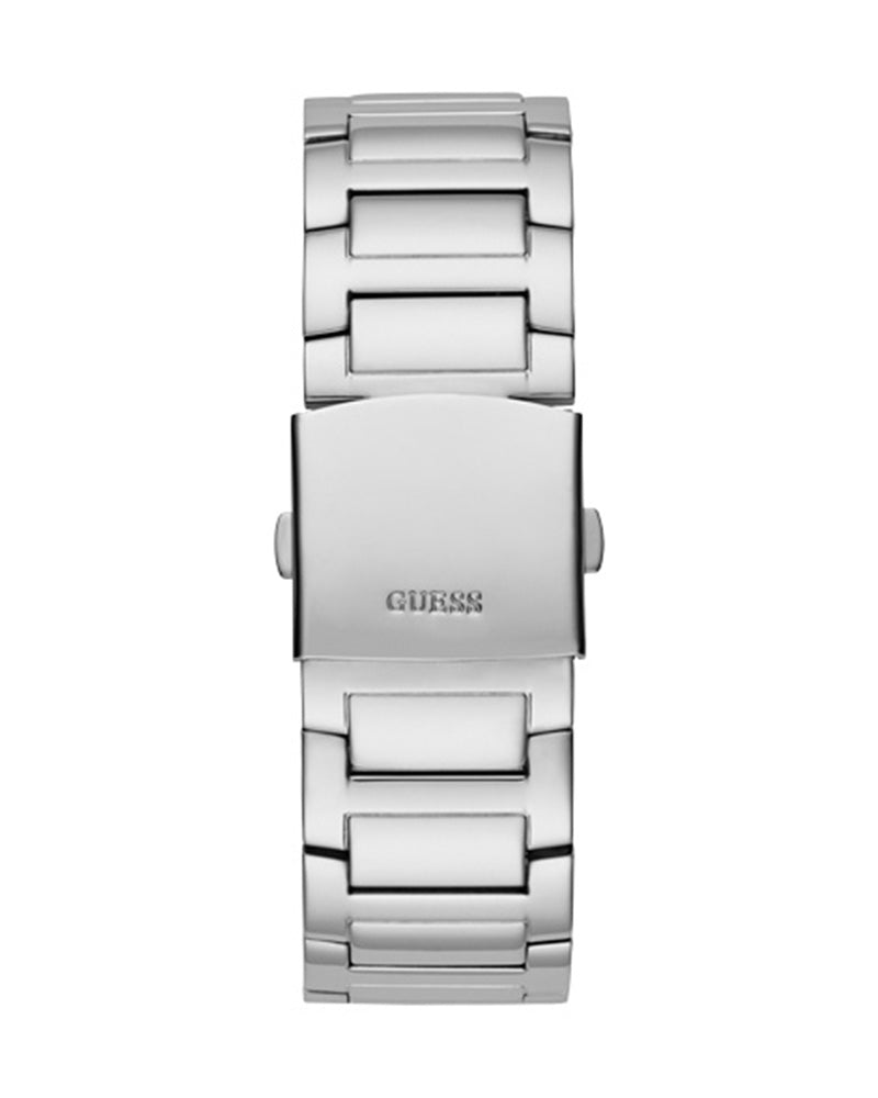 Guess King Quartz Silver Dial Silver Steel Strap Watch For Men - GW0497G1 Buy Now By Guess