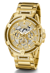Guess Queen Quartz Gold Dial Gold Steel Strap Watch For Men - GW0497G2 Buy Now By Guess