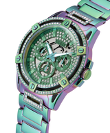 Guess King Iridescent Multifunction Multicolor Dial Purple Steel Strap Watch For Men - GW0497G3 Buy Now By Guess