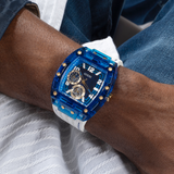 Guess Phoenix Multifunction Blue Dial White Rubber Strap Watch for Men - GW0499G6 Buy Now By Guess