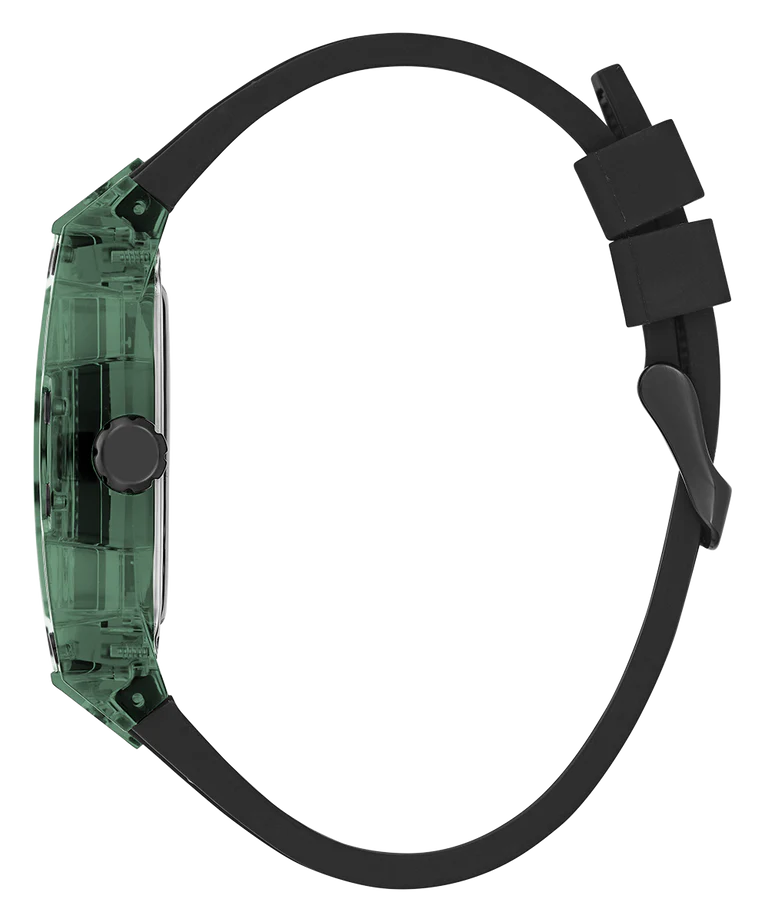 Guess Phoenix Analog Black Dial Black Silicone Strap Watch For Men- GW0499G7 Buy Now By Guess