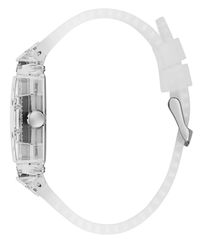 Guess Phoenix Quartz Green Dial Transparent Silicone Strap Watch For Men - GW0499G8 Buy Now By Guess