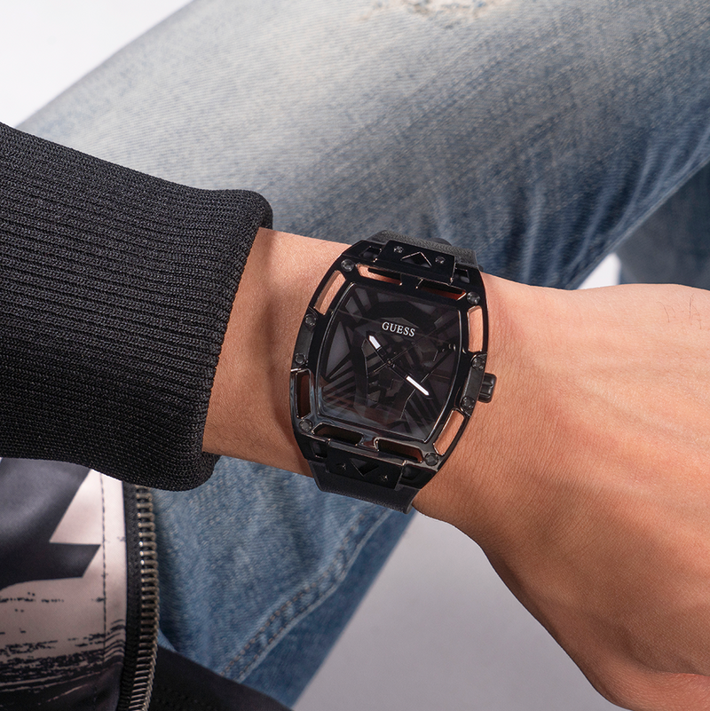 Guess Legend Black Dial Black Silicone Strap Watch For Men - GW0500G2 Buy Now By Guess
